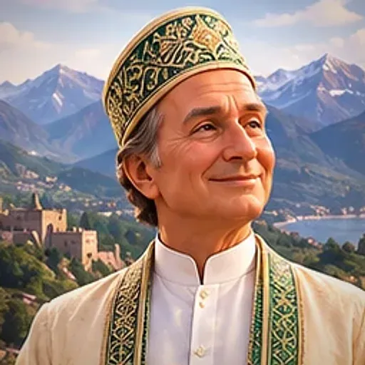 Caricature of Aga Khan IV