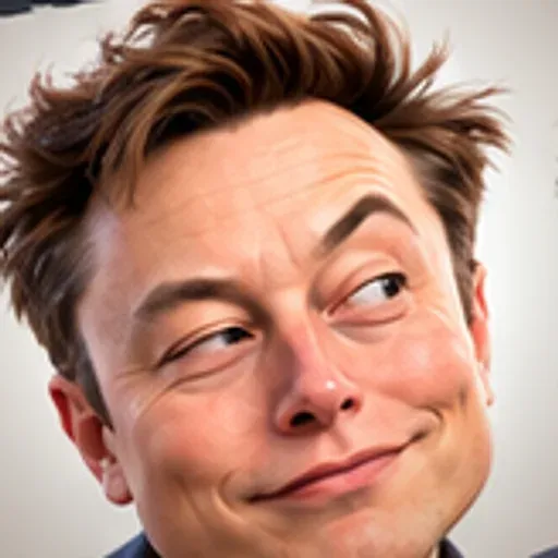 Caricature of Elon Musk