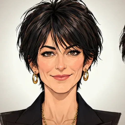 Caricature of Ghislaine Maxwell